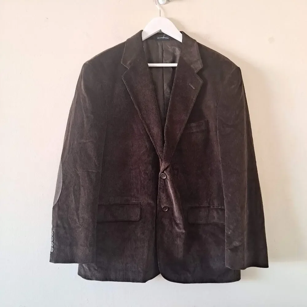Stafford Brown Corduroy 2-Button Long Sleeve Sports Jacket / Blazer - Size 42S
